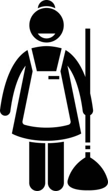 Minimalist vektör çizimi, restoran çalışanı