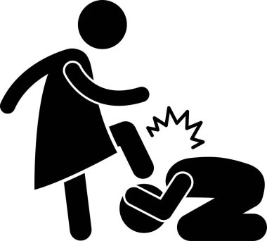 Minimalist vektör illüstrasyonu, küfürbaz eş kavramı