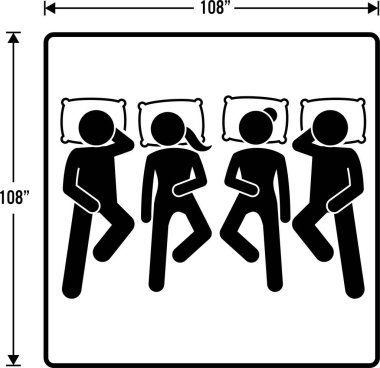 minimalist vektör illüstrasyonu, yatak boyutu kavramı