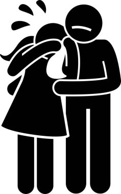 Mutlu çift kavramının minimalist vektör çizimi