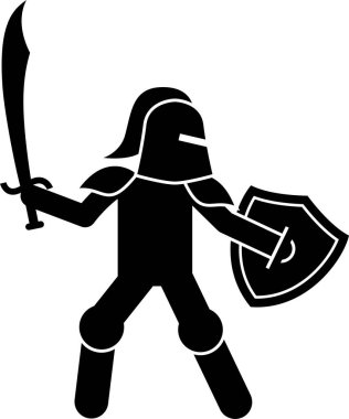 Ortaçağ ve ortaçağ savaşlarından kalma bir şövalye. Zırhlı ve miğferli şövalye saldırı için kılıç, topuz, kılıç, kılıç, kalkan ve mızrak kullanabilir. Süvariler öldürmek için mızrakla ata biniyor..