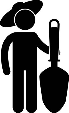 Tarım işçisinin minimalist vektör çizimi