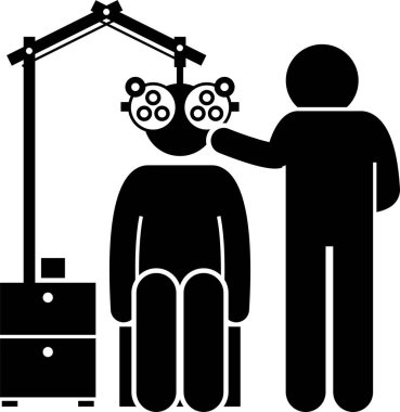 Minimalist vektör illüstrasyonu, göz bilimi kavramı