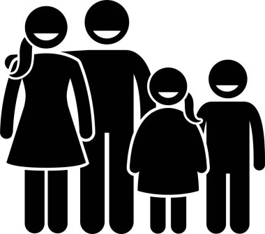 aile konsepti simgesi, vektör illüstrasyonu