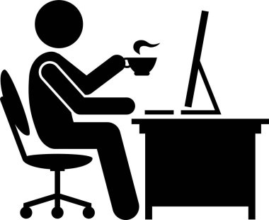 Ofiste bilgisayar ve dizüstü bilgisayarla çalışan bir çalışan. Bu görevler arasında programcı, yazılım mühendisi, destek, çağrı merkezi, müşteri hizmetleri, sekreter, yardım masası, resepsiyonist, çizer ve CEO bulunmaktadır..