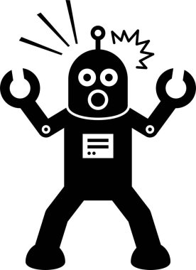 Minimalist vektör illüstrasyonu, robot teknolojisi kavramı