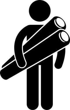 İşçi tutma aracı veya ekipmanının minimalist vektör illüstrasyonu 