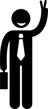 İş adamı karakterinin minimalist vektör çizimi