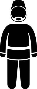 Batı Asya geleneksel kostümünün minimalist vektör çizimi