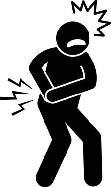 Minimalist vektör illüstrasyonu, apandisit kavramı