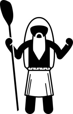 İskandinav mitolojisi karakter simgesi, vektör illüstrasyonu