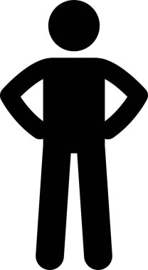 Çeşitli Ayakta Duruş Pozisyonları İnsan Adam Şekil Yapıştırıcı Resim Simgeleri Yapıştırıyor 