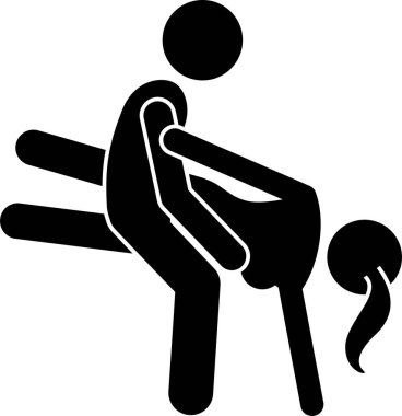 Seks pozisyonunun minimalist vektör illüstrasyonu