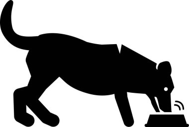 Köpek eyleminin minimalist vektör illüstrasyonu 