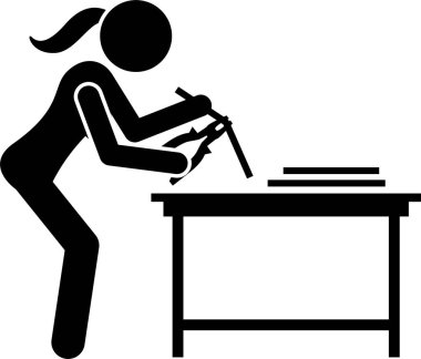 Kız fabrikası konseptinin minimalist vektör illüstrasyonu 