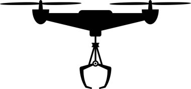 İnsansız hava aracı konseptinin minimalist vektör illüstrasyonu 