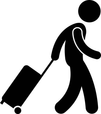 Çantalı adam çeşitli pozlar ve hareketler.