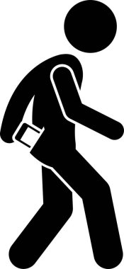 Akıllı telefon kullanan adamın minimalist vektör çizimi