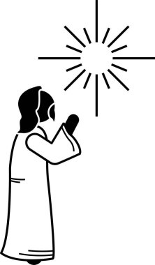 İsa Mesih temel duruş, duruş ve hareketler. İsa 'nın farklı jestleri, duyguları, ifadeleri ve duyguları olan figürlü figürü..