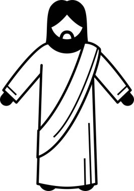 İsa Mesih temel duruş, duruş ve hareketler. İsa 'nın farklı jestleri, duyguları, ifadeleri ve duyguları olan figürlü figürü..