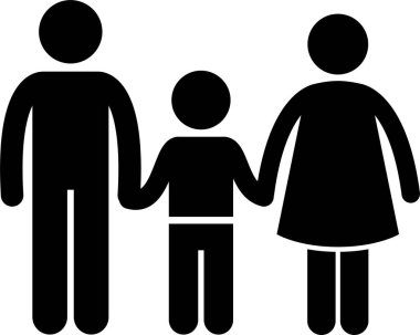 aile konsepti simgesi, vektör illüstrasyonu