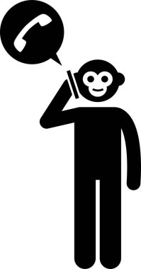 Akıllı telefonlu karakterin minimalist vektör çizimi