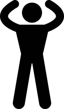 Beden eğitimi ikonunda kişinin vektör illüstrasyonu