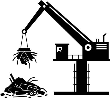Hurdalık Hurda Metal Çelik Araba Hurda Bahçesi Pictogram
