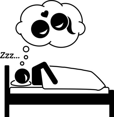 Uyuyan kişinin minimalist vektör çizimi 