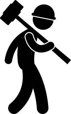 Yıkıcı İşçi Yapı Çubuğu Şekil Resim Simgesini Yıkdı