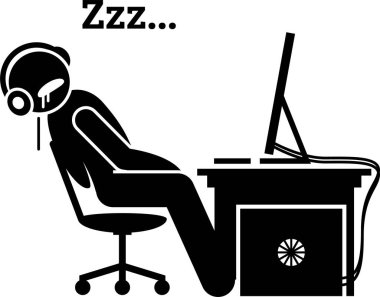 Bilgisayarlı oyuncunun minimalist vektör çizimi