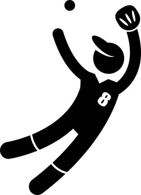 Beyzbol oyuncusunun minimalist vektör illüstrasyonu