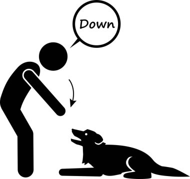 Köpek temel eğitim konseptinin minimalist vektör çizimi 