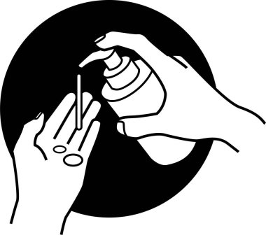 minimal vektör illüstrasyonu, virüs önleme kavramı