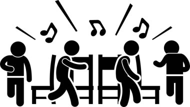 Çocukluk Oyunları Çocuklar Çubuk Şekil Resimlerini Oynuyor Simge Klibi