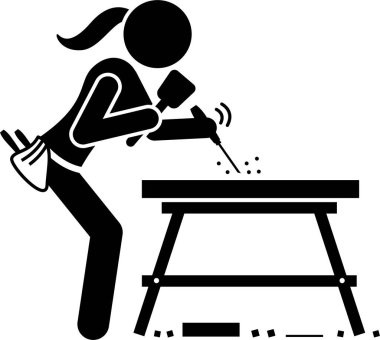 Kız el sanatları konseptinin minimalist vektör çizimi 