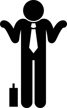 İş adamı karakterinin minimalist vektör çizimi