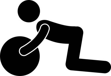 Beden eğitimi ikonunda kişinin vektör illüstrasyonu