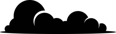 Bulut vektör grafik tasarımı. Gökyüzünde siyah siluet şeklinde bir bulut çizimi.