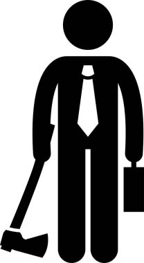 İş adamı karakterinin minimalist vektör çizimi