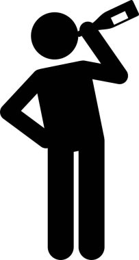 minimalist vektör illüstrasyonu, alkol içme kavramı