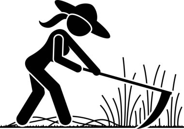 Tarım endüstrisindeki işçiler akıllı telefonlarıyla mobil uygulama teknolojisi kullanıyorlar. Vektör sanat tasvirleri, çiftçi, balıkçı, bahçıvan, omlet sahibi ve iş için akıllı telefon tutan oduncu.