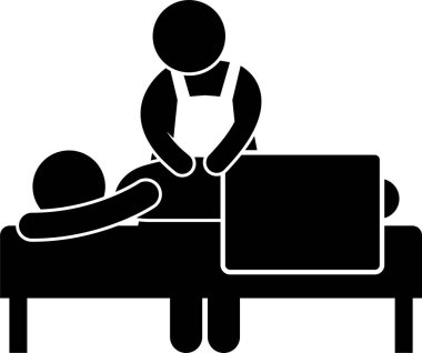 Masaj spa hizmetleri konseptinin minimalist vektör çizimi