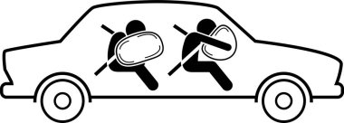 Emniyet kemeri hava yastığı kavramının vektör çizimi 