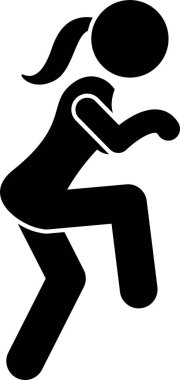 Temel Kadın Yürüyüşü ve Koşuşu Hareketleri. Sanatsal çalışmalar, çeşitli hareketler, pozisyonlar ve duruşlarda yürüyen ve koşan bir kadın tasvir eder..