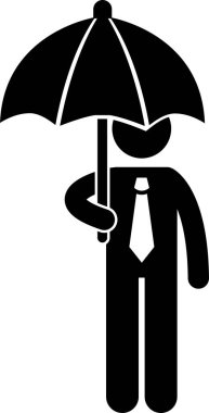 İş adamı karakterinin minimalist vektör çizimi