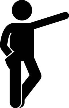 ayakta duran adamın minimalist vektör illüstrasyonu