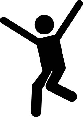 İnsan atlamasının minimalist vektör illüstrasyonu