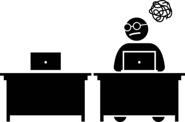 Minimalist vektör çizimi, kötü iş arkadaşı kavramı