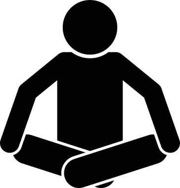 Erkek Temel Duruş Oturan Oturan Simge Simgesi Resim Grafiği